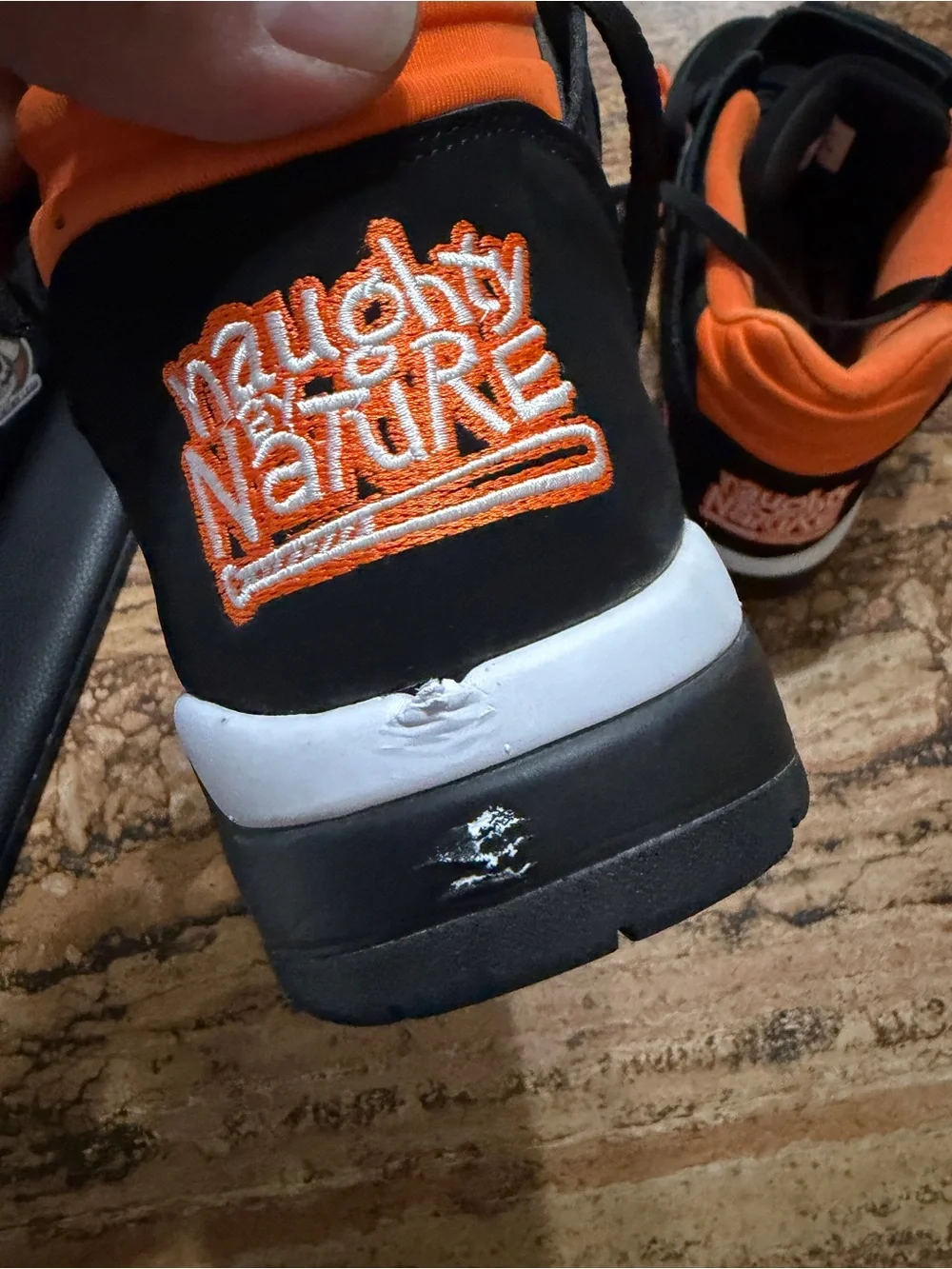 Ewing Athletics High-Top Sneakers in Black and Orange